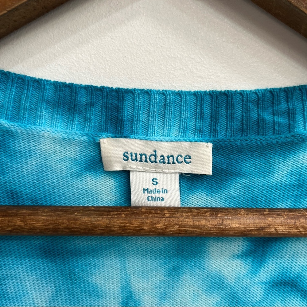 Sundance Tie Dye Summer Skies Pullover V-Neck Sweater Blue Green Cotton Small - Picture 11 of 11